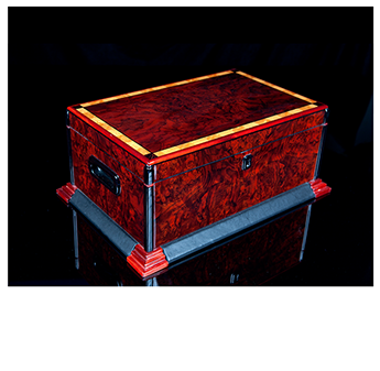 Custom Humidor made by William Rau with Walnut Burl, Satinwood, Ebony and other exotic woods.